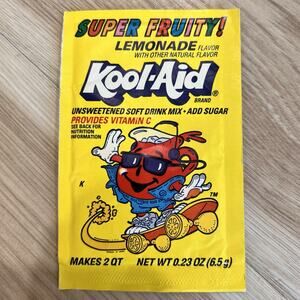Vintage 90s Kool-Aid Super Fruity Lemonade Flavor Packet NOS